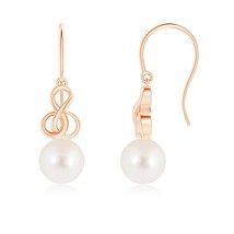 ANGARA 8mm Freshwater Pearl Intertwined Infinity Earrings in 14K Solid Gold - £276.08 GBP