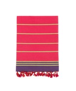 Bello Turkish Beach Towel, Cocoon Red &amp; Green, Handwoven Peshtemal, 39 x... - $27.95