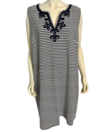 Charter Club Women&#39;s Sleeveless Striped Shift Dress Black/White 3X - $25.79 CAD