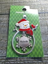Christmas Snowman Rare Personalize &quot;Michelle&quot;Collectable Silver Ornament GanzNew - £20.14 GBP