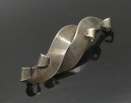 NAPIER 925 Silver - Vintage Antique Rare Dark Tone Ribbon Brooch Pin - BP7282 - £68.79 GBP