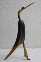 Vintage Carved Crane Bird from Natural Horn Collectible Home Decor - £24.75 GBP
