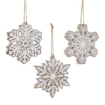 Snowflake Ornament (Set of 3) 4.75&quot;H Resin - £31.57 GBP