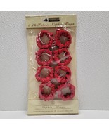 Red Fabric Damask Cloth Christmas Napkin Rings New Set Of 8 - Better Home - $14.77 CAD