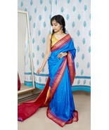 Partywear Wedding Sari Handwoven Pure Silk Saree - Elegant Traditional Indian - $155.10