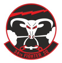 12&quot; army 34th fighter squadron bumper sticker decal usa made - £23.97 GBP