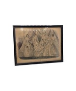 Antique 1861 Godey&#39;s Fashions Hand Colored Fashion Print 10x13 - $730.05 MXN