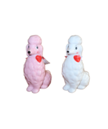 TARGET SPRITZ Valentines Day Ceramic Poodle Dog Set Lot 2 Pink + White N... - £18.03 GBP