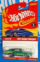 Hot Wheels Classics 2005 Series 1 #5 1967 Dodge Charger Green w/ BFG5SPs - $10.00