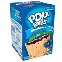 2 Kellogg&#39;s Pop-Tarts Breakfast Toaster Pastries Unfrosted Blueberry 8 x 14.7 oz - £11.33 GBP