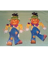 Lot of 2 Halloween Decorations Scarecrows Jointed Die Cuts by Amscan - £11.03 GBP