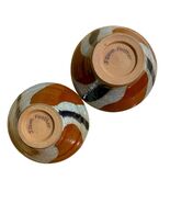 Artisan Stoneware Pottery Bowls Handmade by J Dove Feather Glazed Wheel ... - $34.65