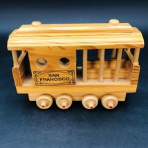 Wooden San Francisco Cable Car Toy on Wheels 7 inch Souvenir - £14.42 GBP