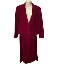 Vintage Pendleton Womens Wool Skirt Suit Burgundy Red Petite 10P Blazer Straight - $74.20