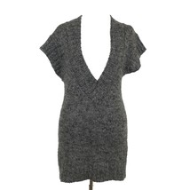 Cotton Emporium Womens Sweater Medium Grey Heather Long Tunic Deep V-Neck  - $314.89 MXN