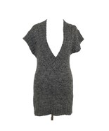 Cotton Emporium Womens Sweater Medium Grey Heather Long Tunic Deep V-Neck  - $311.33 MXN