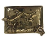 Brass Irish Setter Ashtray Dogs Rectangular Made in England Vtg - $29.65