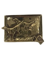 Brass Irish Setter Ashtray Dogs Rectangular Made in England Vtg - $40.59 CAD
