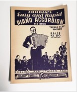 ZORDAN&#39;S  Easy  and Rapid Piano Accordion Method 104 Pages Music Book  1937 - £11.78 GBP