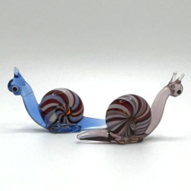 New Colors!!! Murano Glass Handcrafted Mini Lovely Snail Figurine Set, G... - $27.96