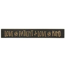 Love Is Patient Love Is Kind Sign Dark Gray Wood Engraved Sign 24&quot; Long Wall Art - £12.66 GBP