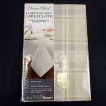 Laminated Fabric Dinner Table Tablecloth Oblong 52 x 70&quot; Venice Plaid Re... - $27.71