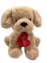 Best Made Toys Tan Puppy Dog Red Heart Love 10” Plush Stuffed animal - $17.00