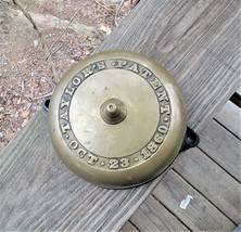 Antique Brass Door Bell Taylor&#39;s Patent Oct 23, 1860 Civil War Era w Hand Crank. - £121.05 GBP