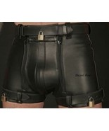 MEN&#39;S LEATHER CHASTITY SHORTS (RESTRAINTS CHASTITY SHORTS) PADLOCKS(Free) - €93,82 EUR