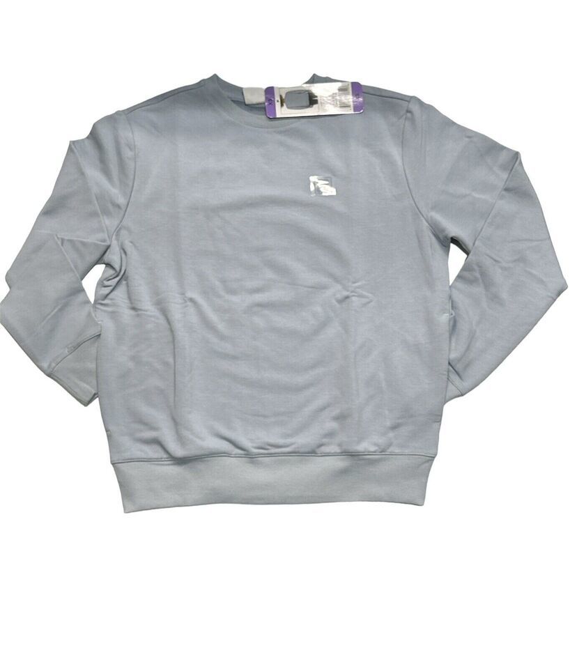 Fila Womens French Terry Long Sleeve Crewneck Sweatshirt Blue XS