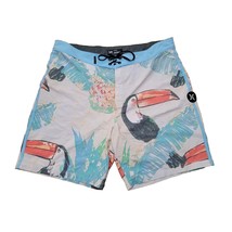 Hurley Board Shorts 34 Mens Toucan Sam Bird Hybrid Swim Trunks Pocket Surfing - $24.24