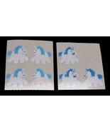Vintage 80s Sandylion Unicorn 2pc Flocked Fuzzy Sticker Lot - $909.57 MXN
