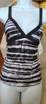 C9 by Champion Swim Tankini Top Size XS Black Stripe Lightly Padded - $226.46 MXN