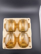 Vintage Amber Gold Ombré Juice Glass Set Of 4 “Joy” - $23.38