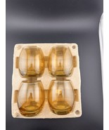 Vintage Amber Gold Ombré Juice Glass Set Of 4 “Joy” - $31.97 CAD
