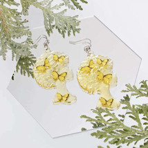 Dangle Yellow Med Afro Butterfly Earrings Women - £12.45 GBP