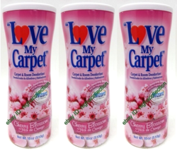 3x LOVE MY CARPET 2-in-1 Carpet &amp; Room Deodorizer CHERRY BLOSSOM 18 Oz E... - £19.46 GBP