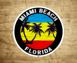 Miami Beach Florida Decal Sticker 3&quot; Sunset Palm Trees - £3.87 GBP
