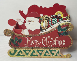 Vintage Folding Christmas Sleigh Fun World Hong Kong Christmas Display Cardboard - £8.99 GBP