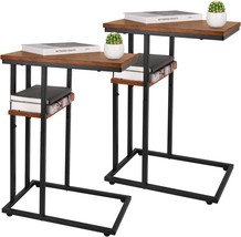 Yoobure C Table End Table Set Of 2, Side Tables Living Room, C Shaped Side - £51.95 GBP