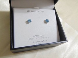 Department Store Sterling Silver Blue Topaz Stud Earrings (2 ct. t.w.) BX225 - £29.05 GBP