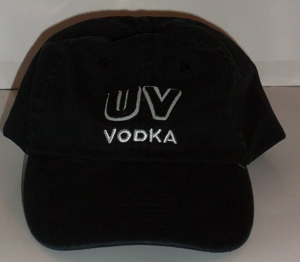 NEW!  CELEBRATE UV VODKA DISTRESSED BLACK NOVELTY BASEBALL HAT - $18.65