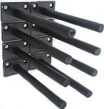 8 Pcs 5" Black Solid Steel Floating Shelf Bracket Blind Shelf Supports  - $21.93