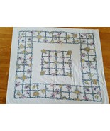 Vintage Fruits Flowers Pattern Cotton Tablecloth Pink Green Yellow Grey ... - $9.89