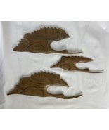Wooden Hand Carved Birds Set of 3 Ducks Wall Hanging Vintage Décor - $45.15 CAD
