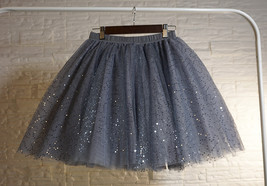 A-line Champagne Sparkle Tulle Skirt Women Girl Plus Size Mini Tulle Skirt image 9