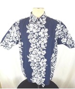 PINEAPPLE CONNECTION HAWAIIAN S/S BUTTON FRONT -  NAVY BLUE MENS XL (A0108) - £9.92 GBP