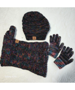 New Lorome Women’s Winter Set: Infinity Scarf, Beanie, &amp; Gloves Multicol... - $350.41 MXN