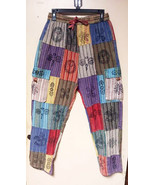 LARGE  Cotton  Patchwork Cargo  Pants  #ST08  Unisex - $47.85 CAD