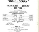 BRIGADOON Souvenir Program Ohio Kenley Players 1962 Johnny Desmond - £13.99 GBP